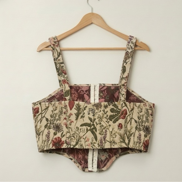 Floral Women’s Bustier Crop Top - Picture 2 of 2